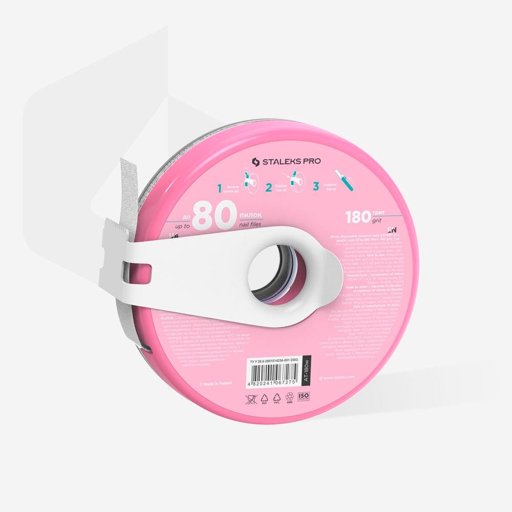 Nail file refill roll in a plastic case Staleks Pro Expert, 180 grit