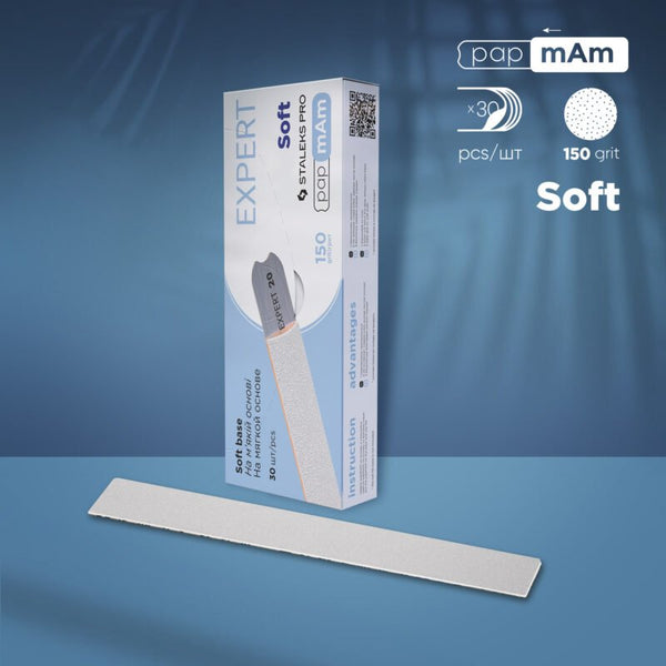 Disposable papmAm files for straight nail file (soft base) Staleks Pro Expert 20, 150 grit (30 pcs)